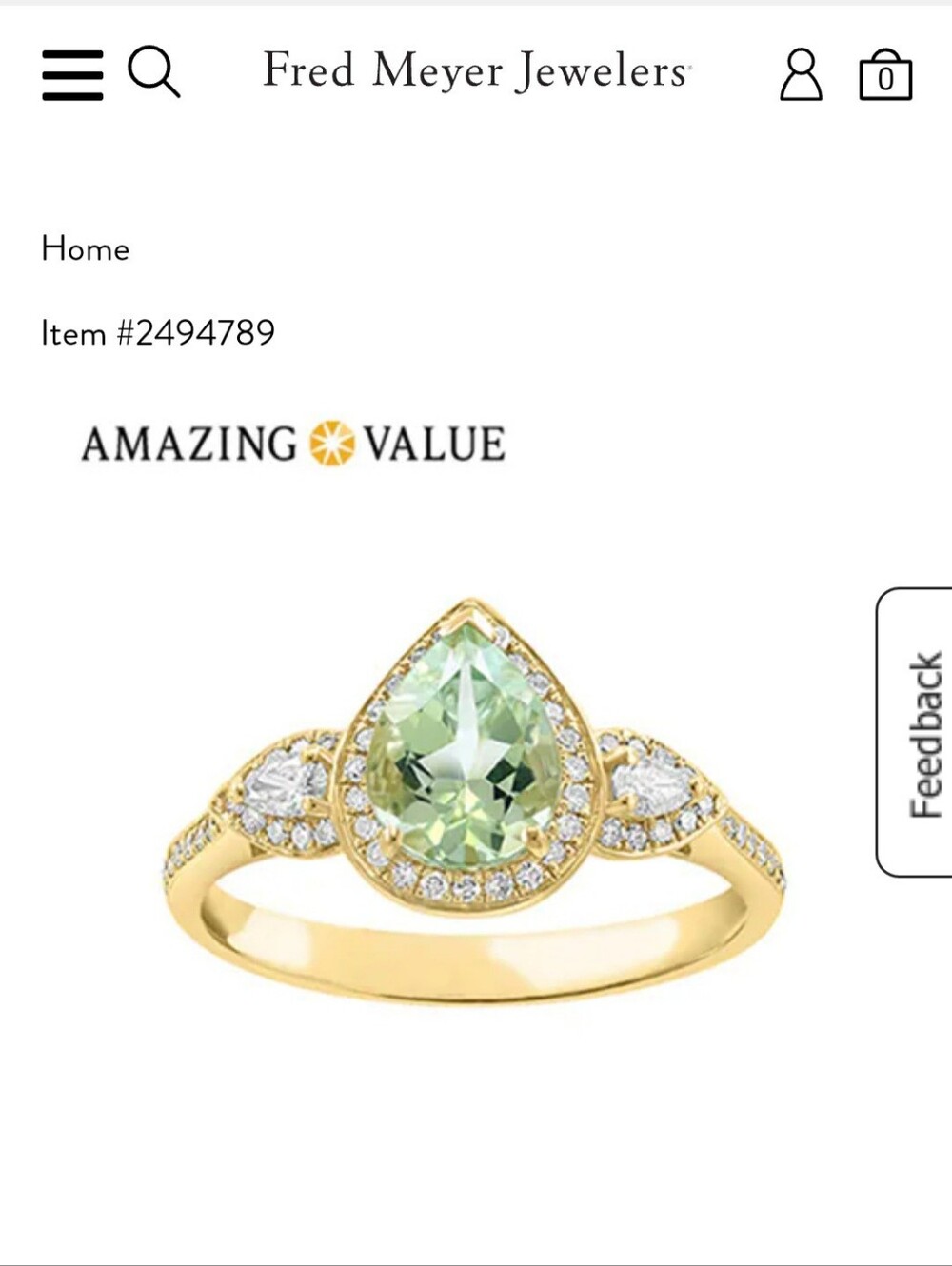 Effy Prasiolite And Diamond Ring 14k Yellow Gold